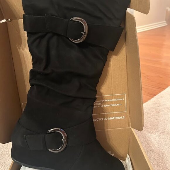Journee Collection Jester-01 Black Slouch Boots - Size 10 - NIB - Picture 3 of 6